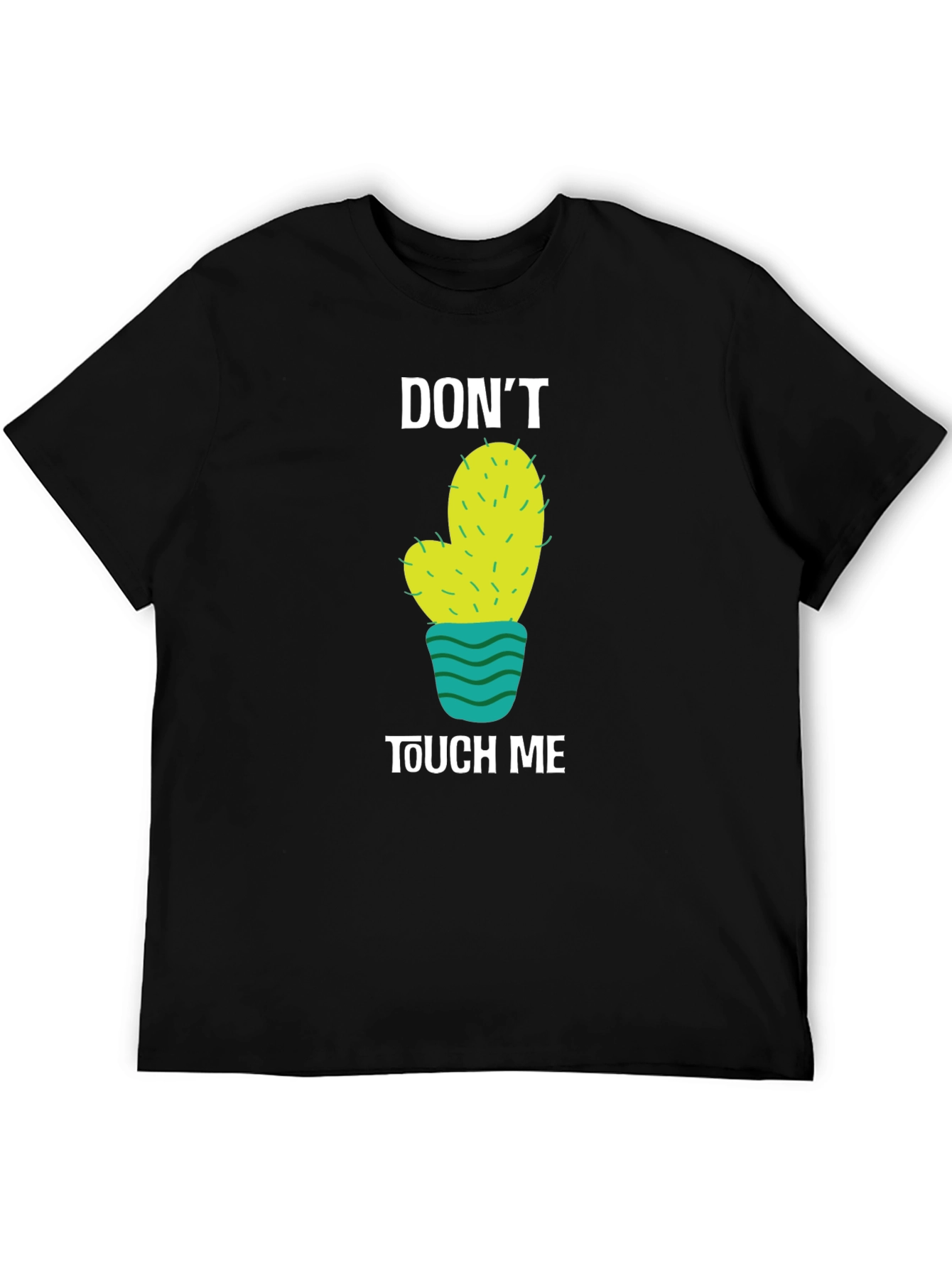 Camiseta Negra con Diseño de Cactus No me toques