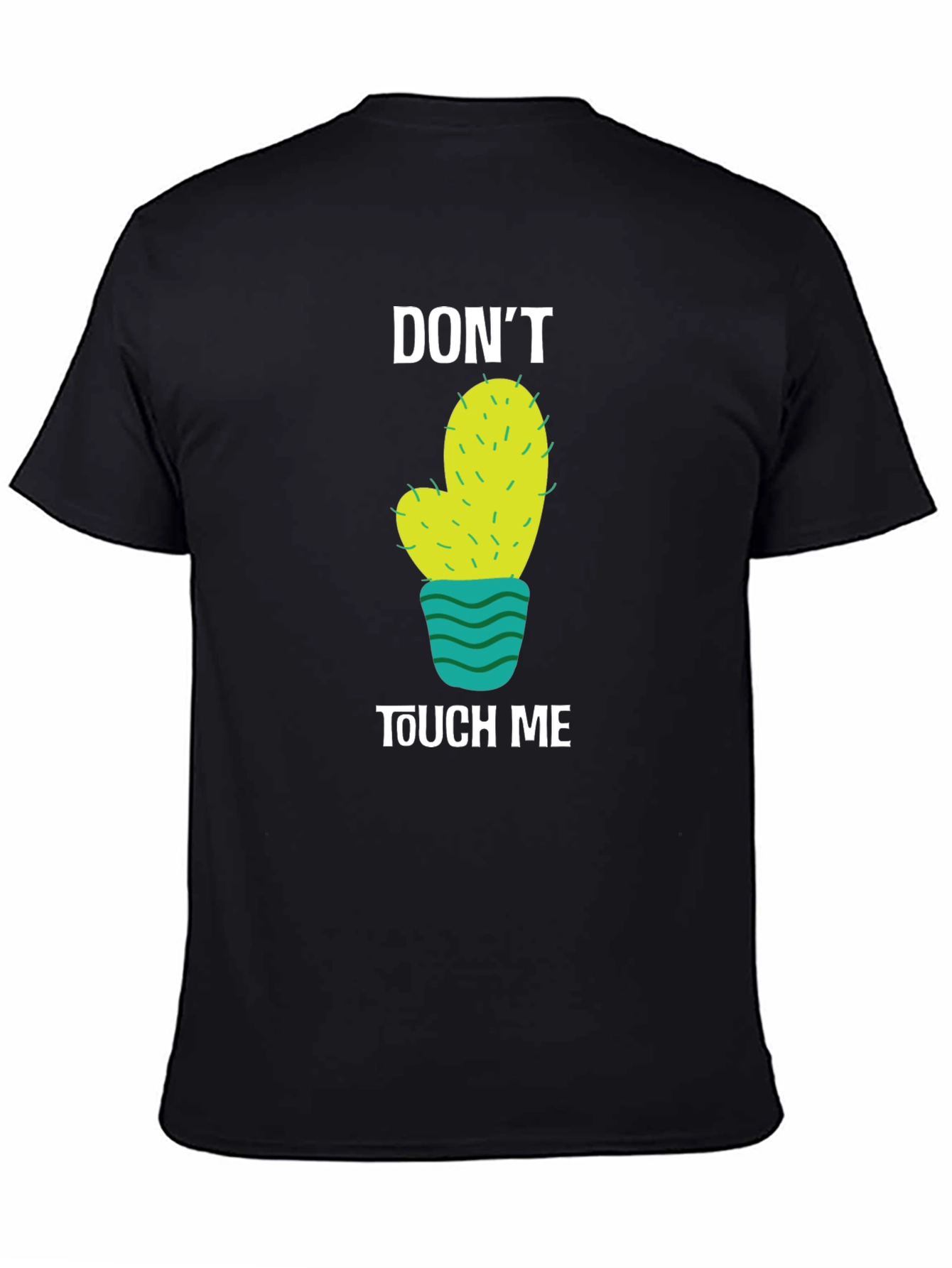 Camiseta Negra con Diseño de Cactus No me toques