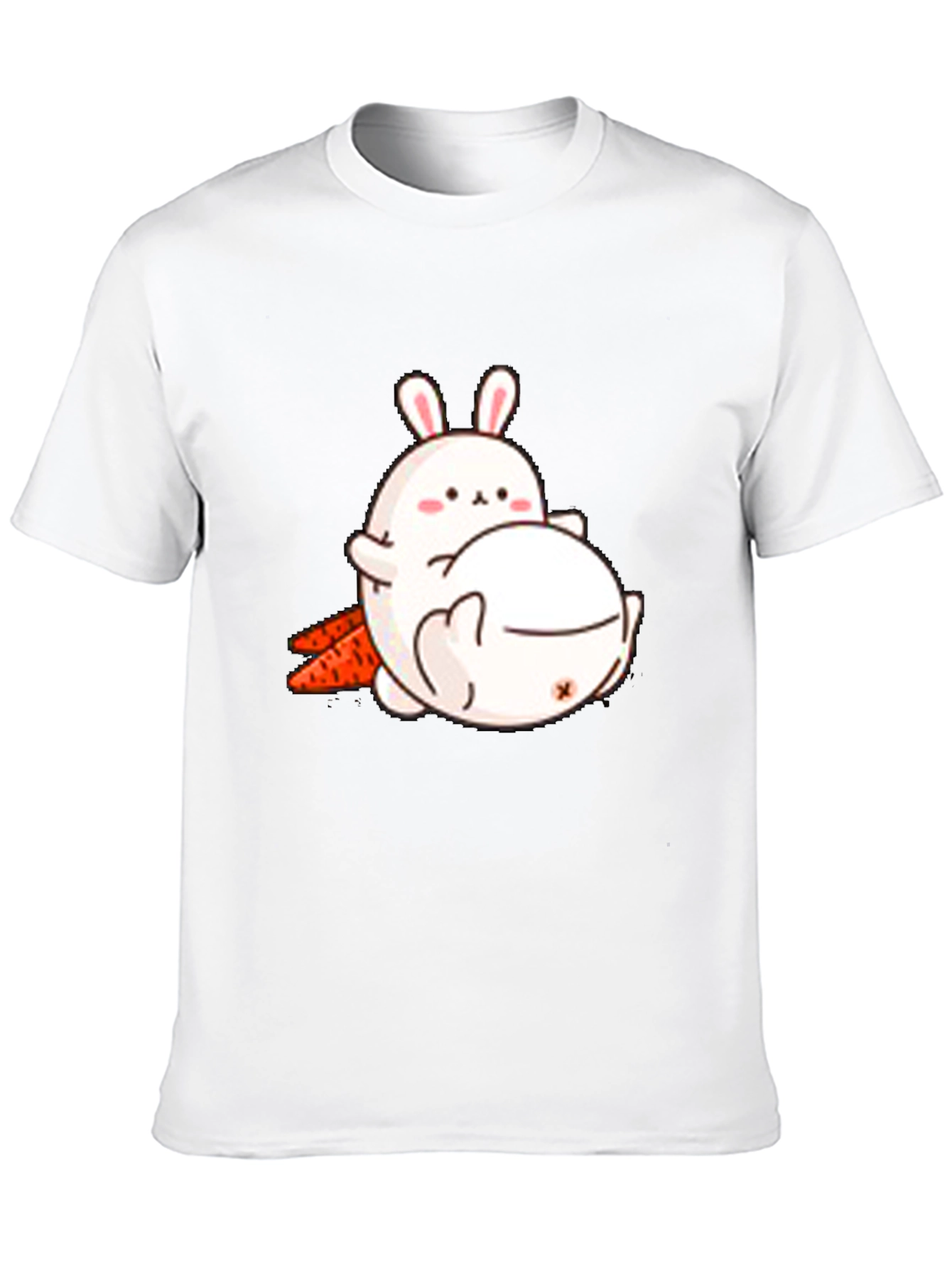 Camiseta Negra con Diseño de Conejos Adorable