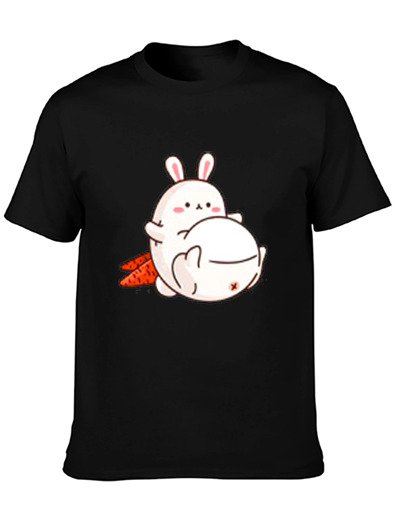 Camiseta Negra con Diseño de Conejos Adorable