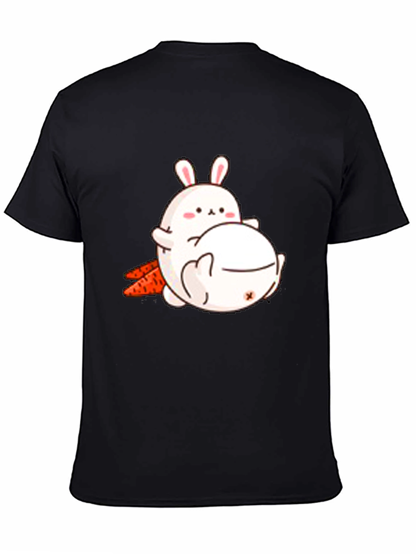 Camiseta Negra con Diseño de Conejos Adorable