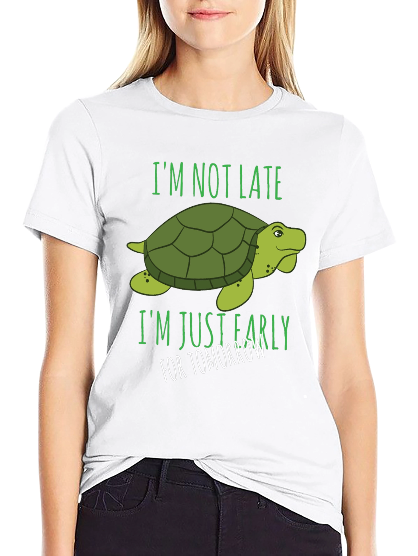 Camiseta Negra con Diseño de Tortuga Divertida