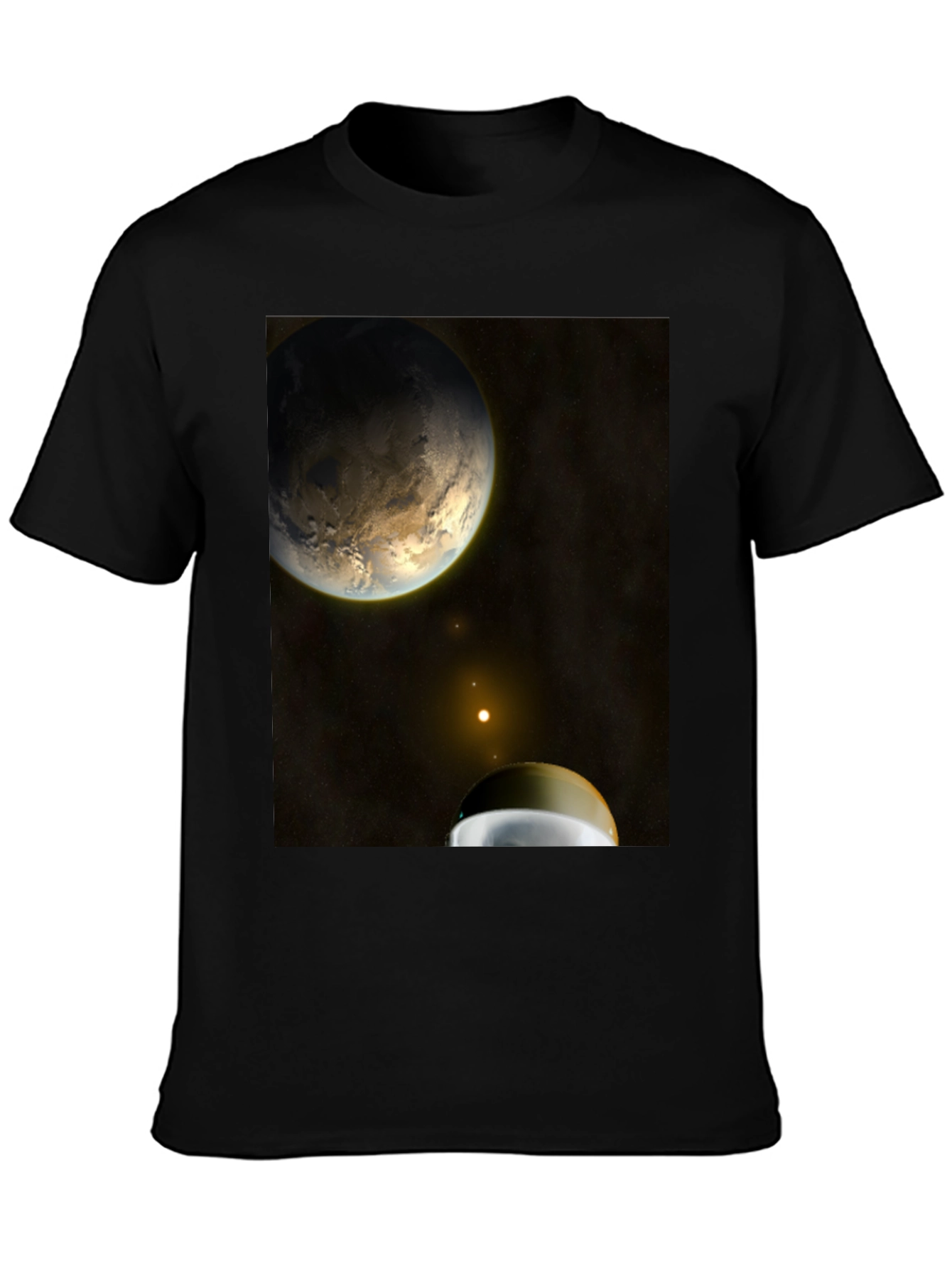 Camiseta Negra con Diseño Espacial