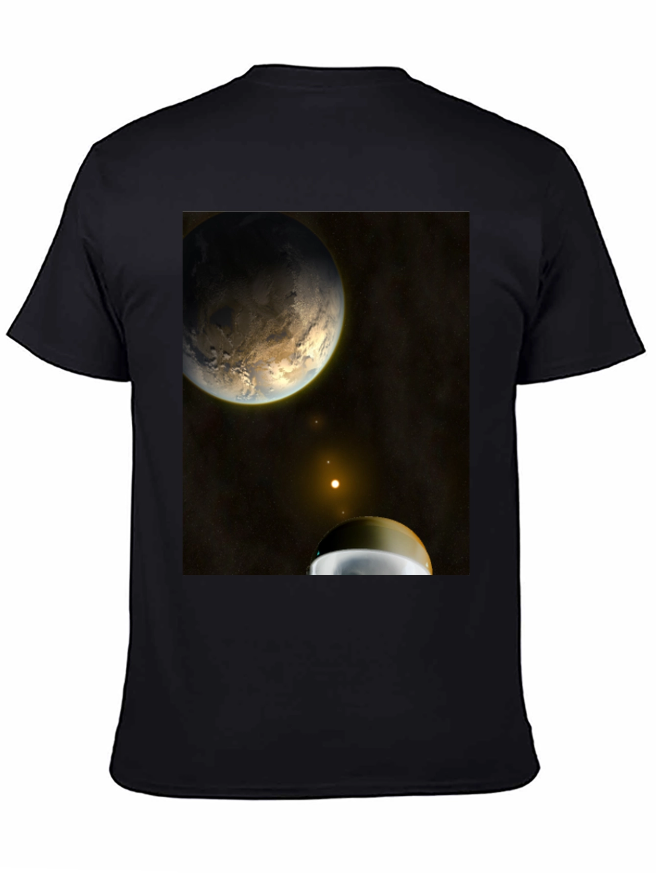 Camiseta Negra con Diseño Espacial