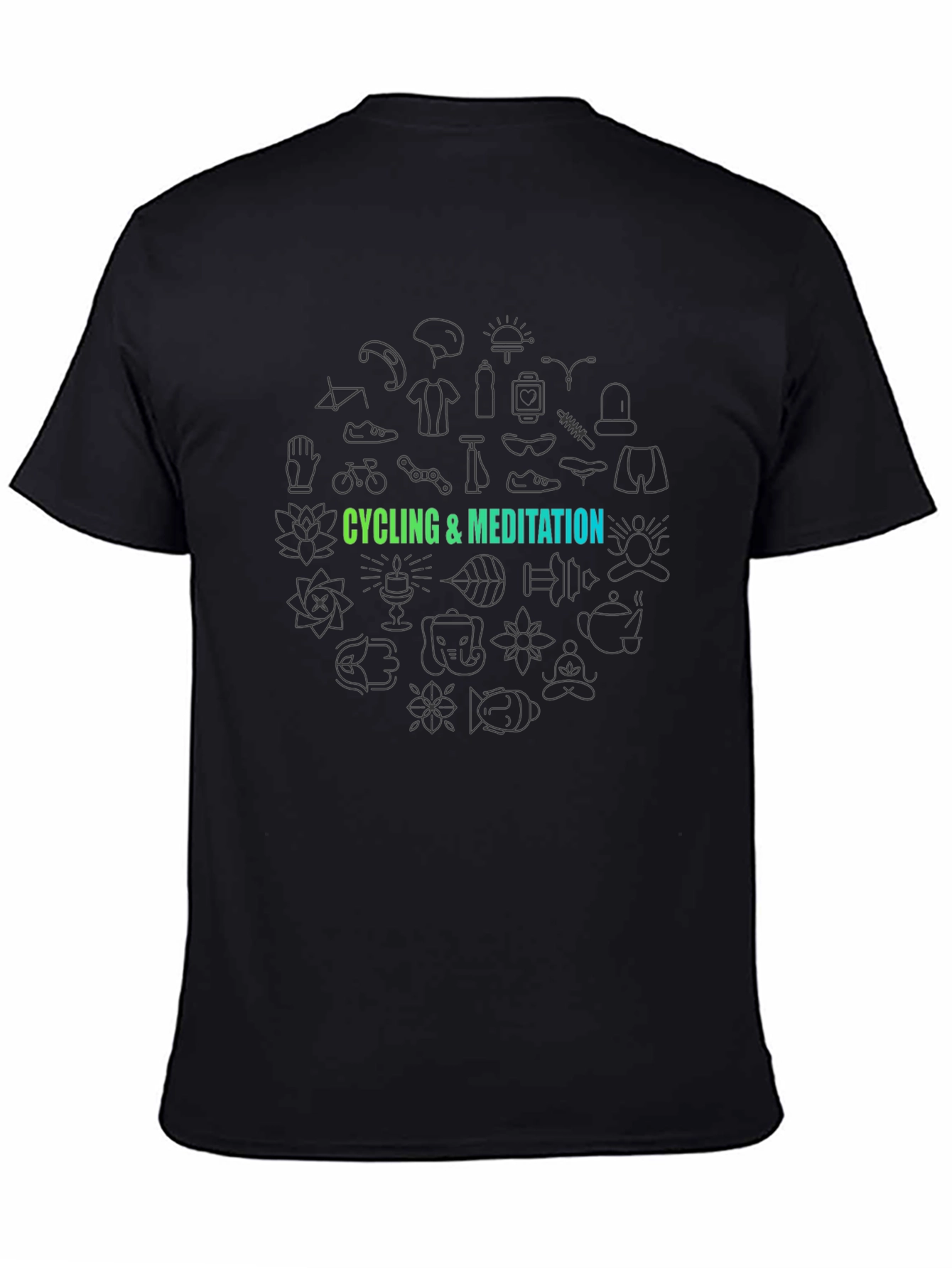 Camiseta Negra Ciclismo y Meditación