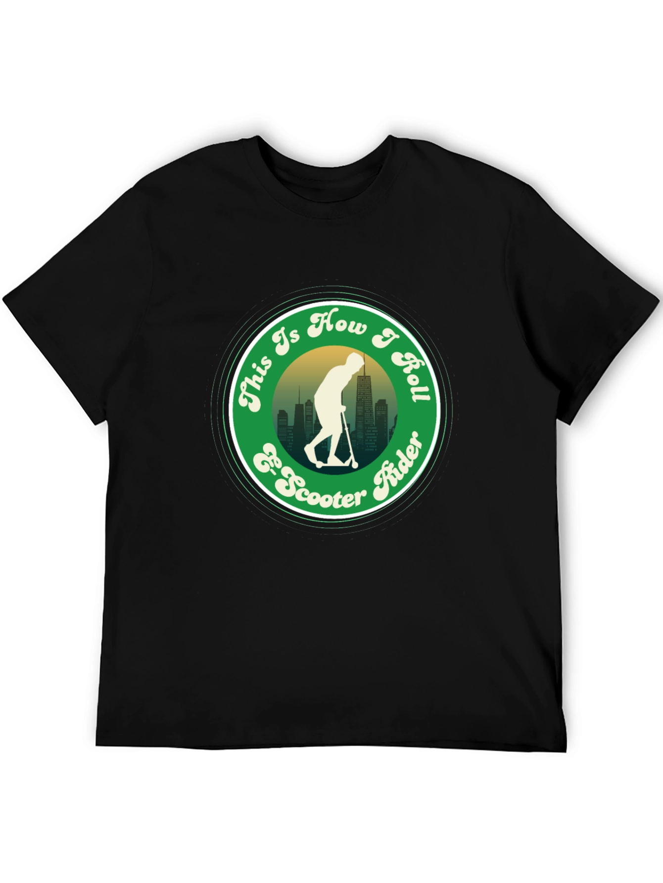 Camiseta Negra con Diseño de Scooter