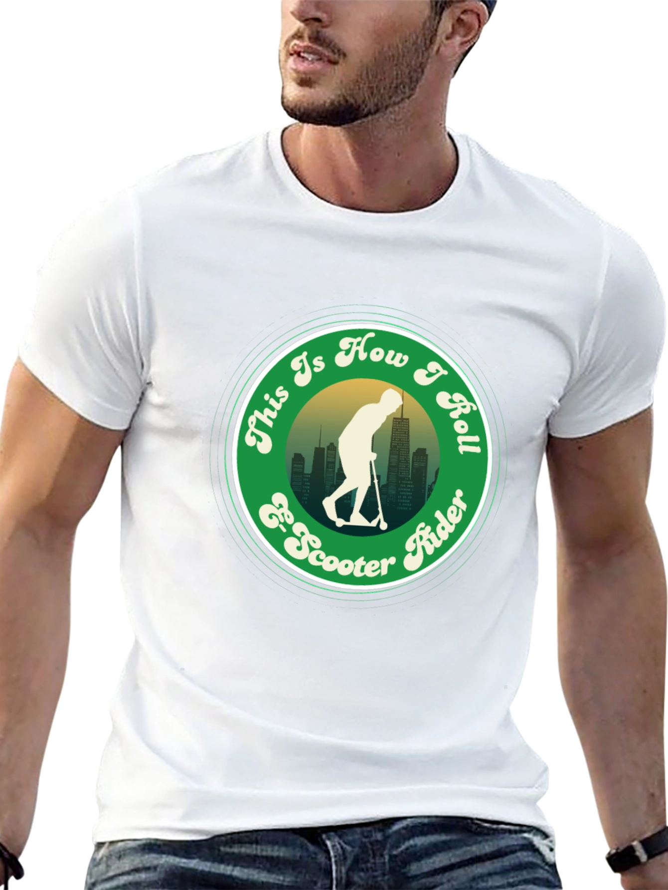 Camiseta Negra con Diseño de Scooter