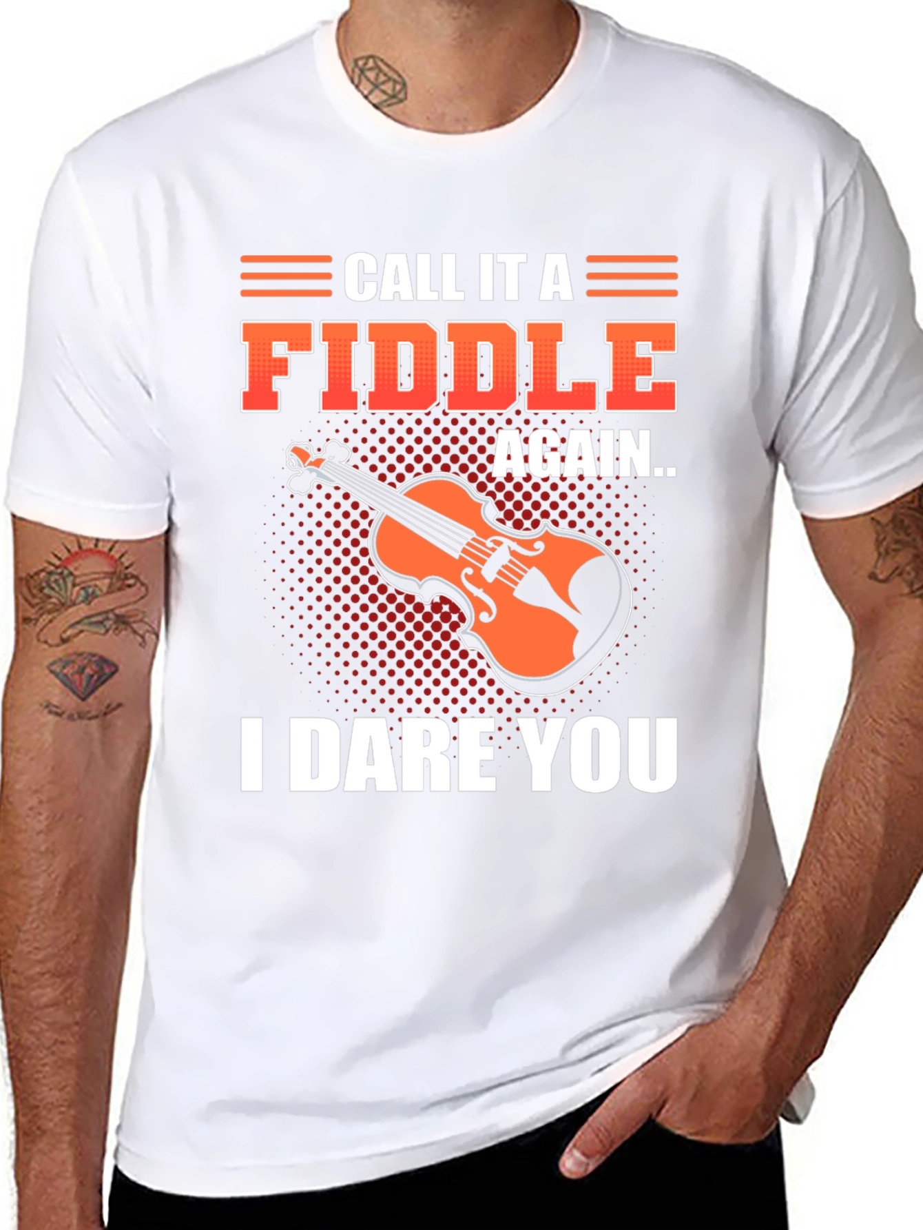 Camiseta Negra con Diseño Divertido de Violín