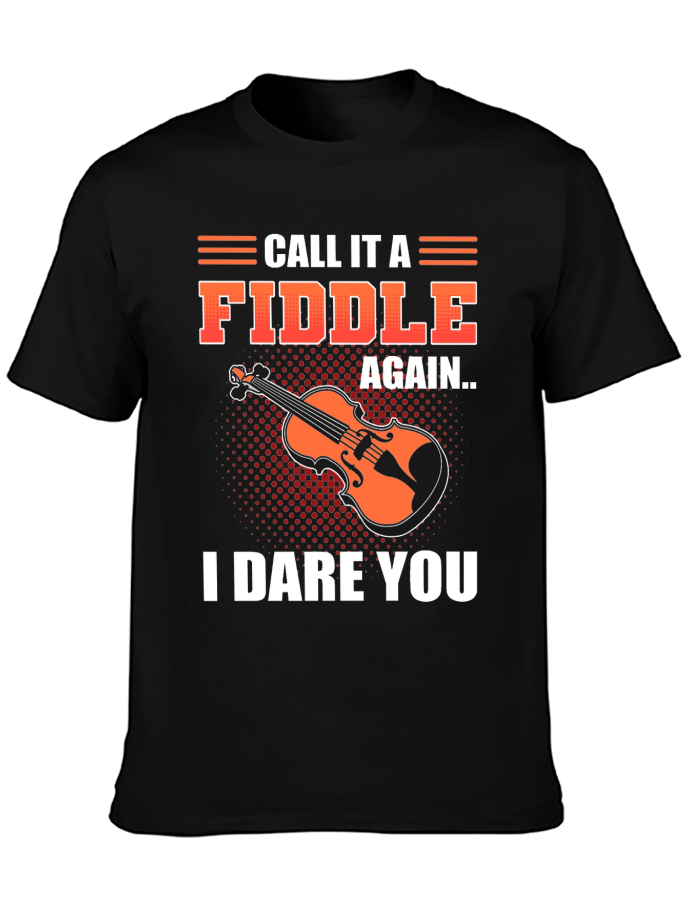 Camiseta Negra con Diseño Divertido de Violín