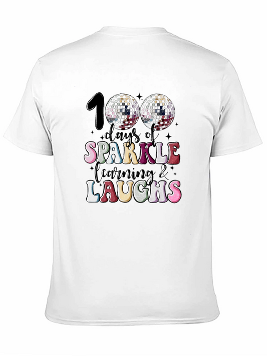 Camiseta Negra 100 Días de Brillo Aprendizaje y Risas