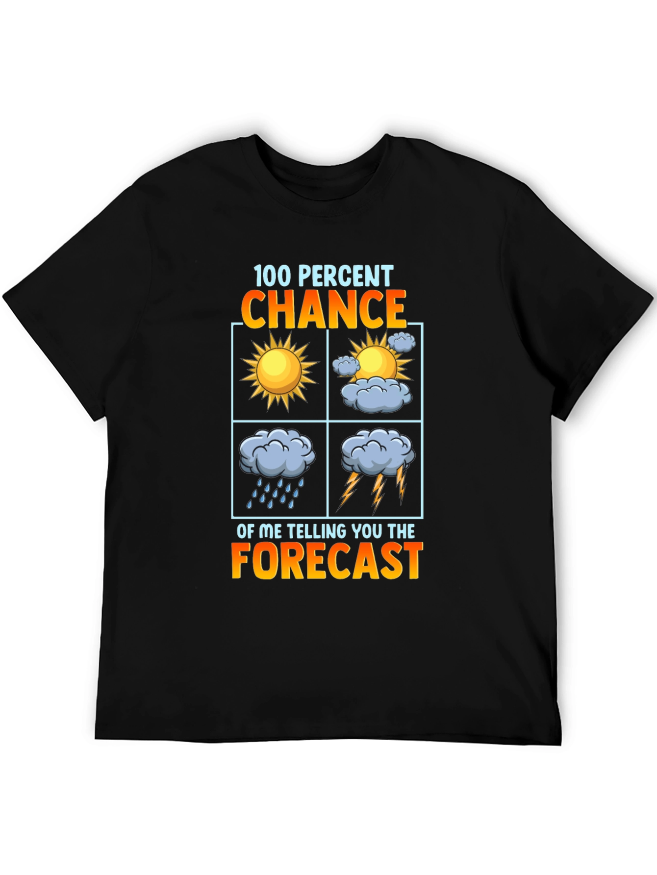 Camiseta Negra con Diseño del Tiempo - 100% Probabilidad