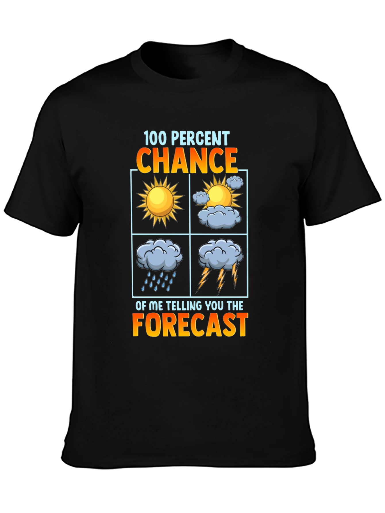 Camiseta Negra con Diseño del Tiempo - 100% Probabilidad