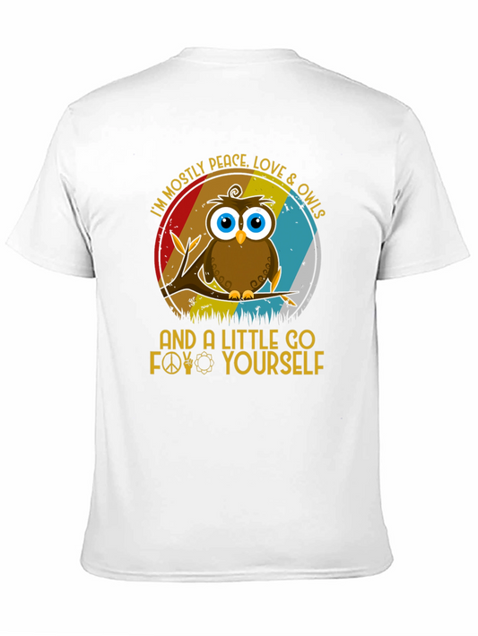 Camiseta con diseño de búho pacifista