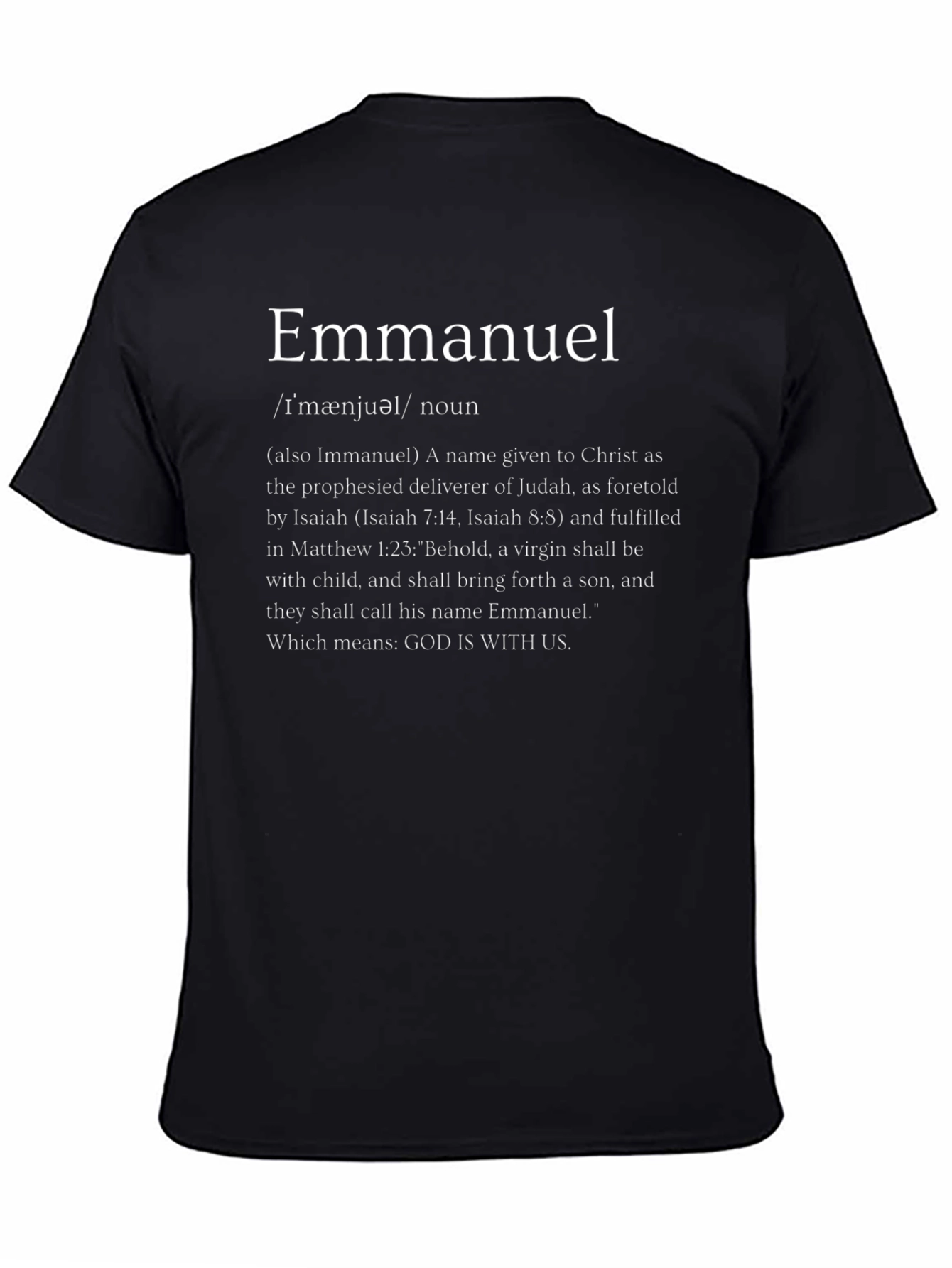 Camiseta Emmanuel: Dios Con Nosotros Algodón Premium