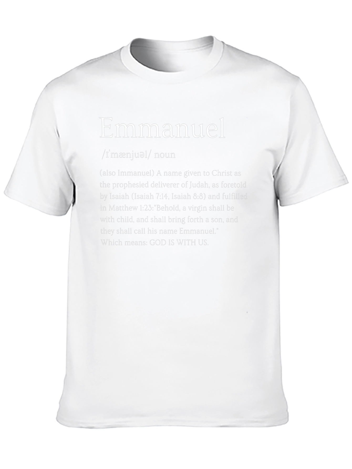 Camiseta Emmanuel: Dios Con Nosotros Algodón Premium