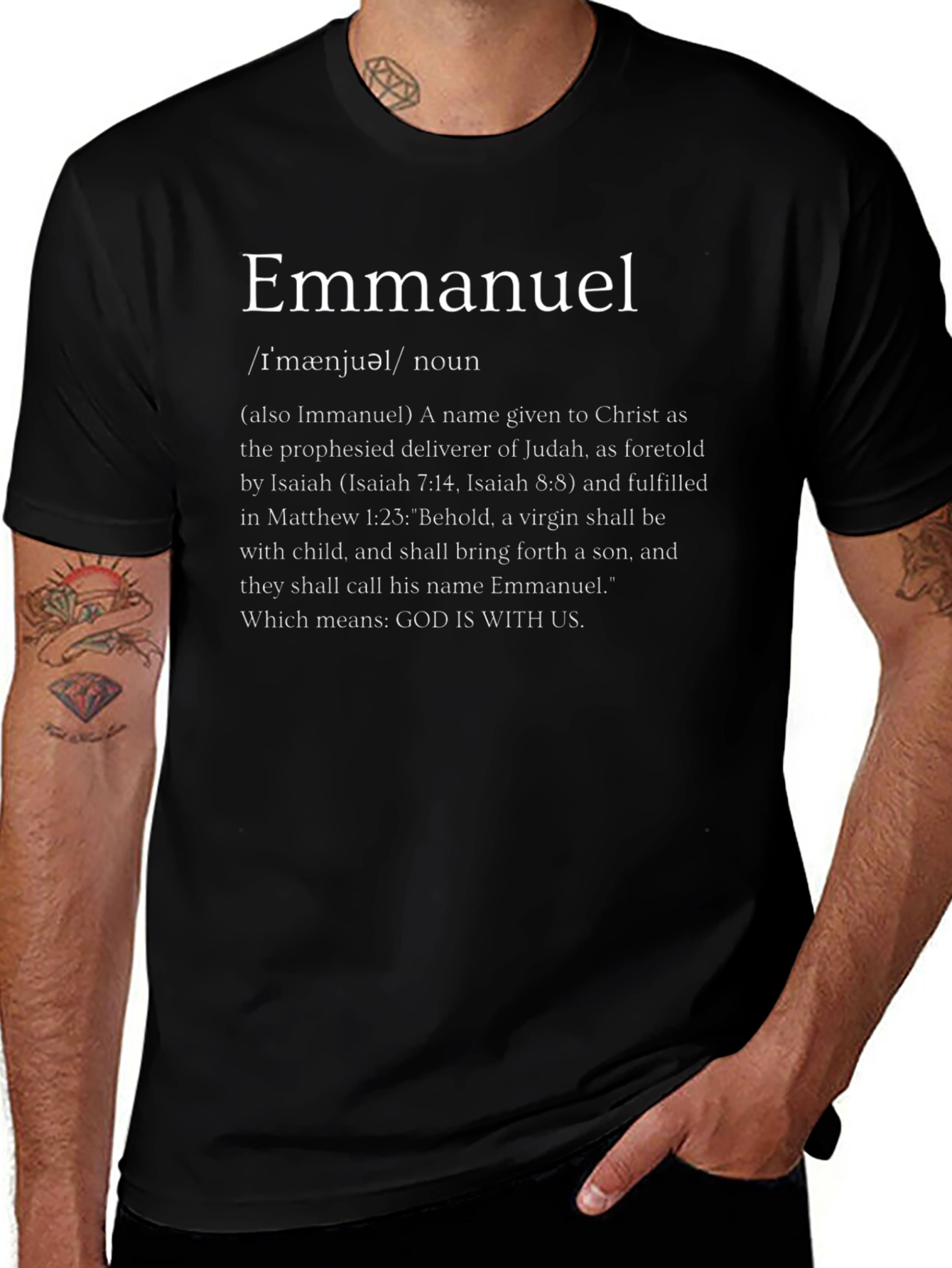 Camiseta Emmanuel: Dios Con Nosotros Algodón Premium