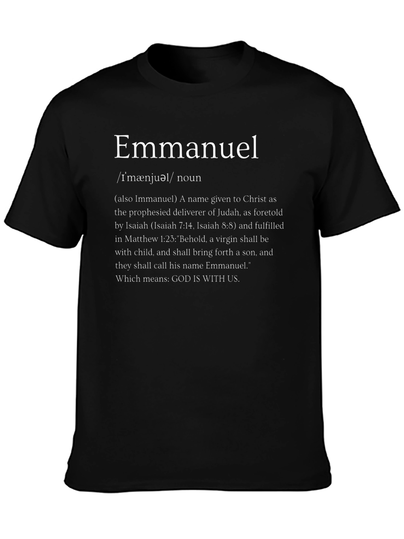 Camiseta Emmanuel: Dios Con Nosotros Algodón Premium