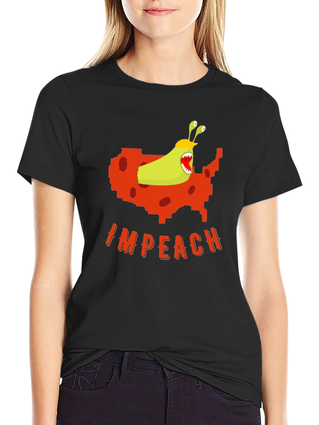 Camiseta Negra con Diseño Gráfico Político