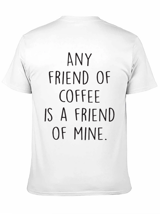 Camiseta Negra Amigo del Café para Hombre