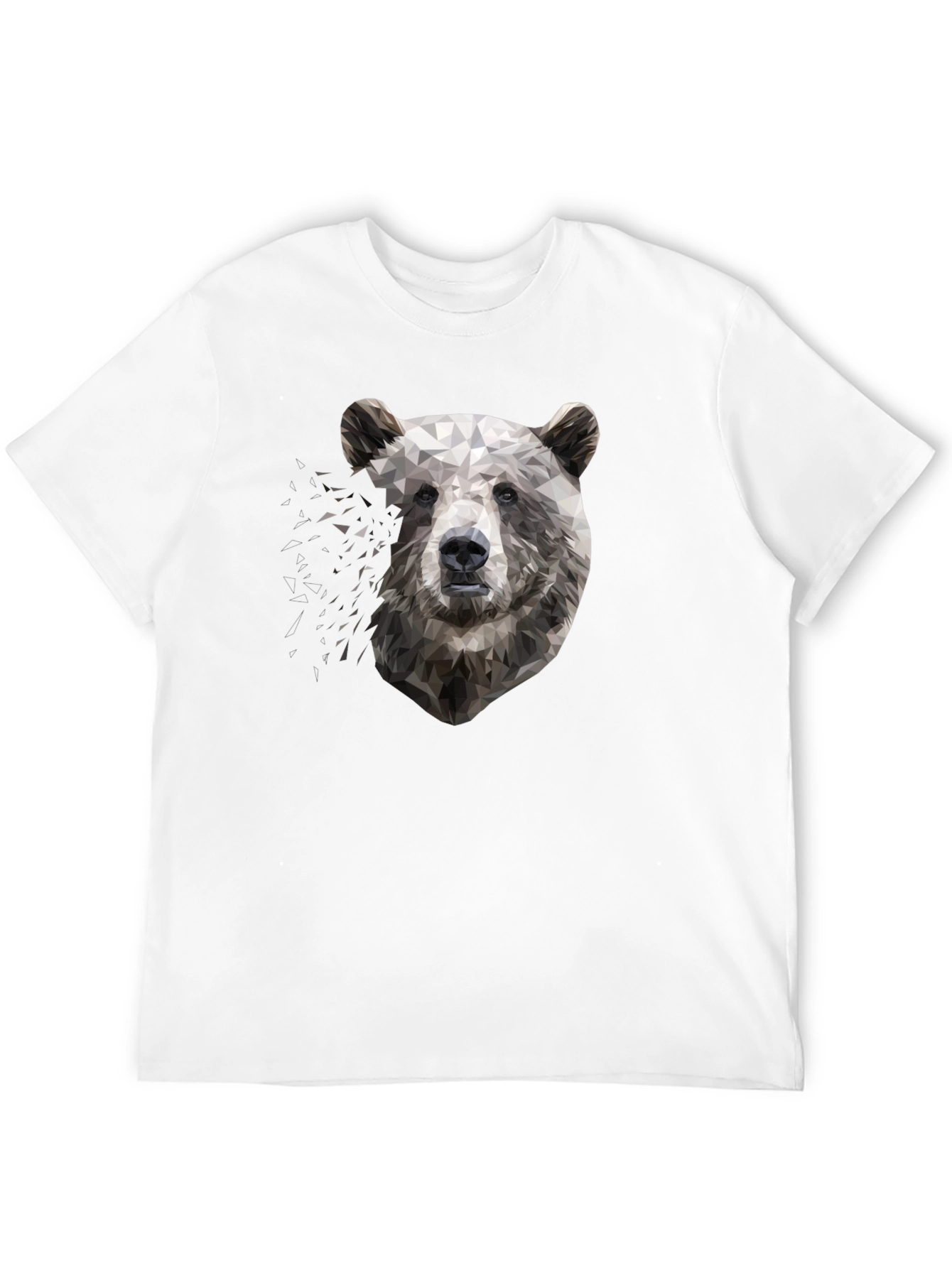 Camiseta Negra con Diseño Oso Geométrico