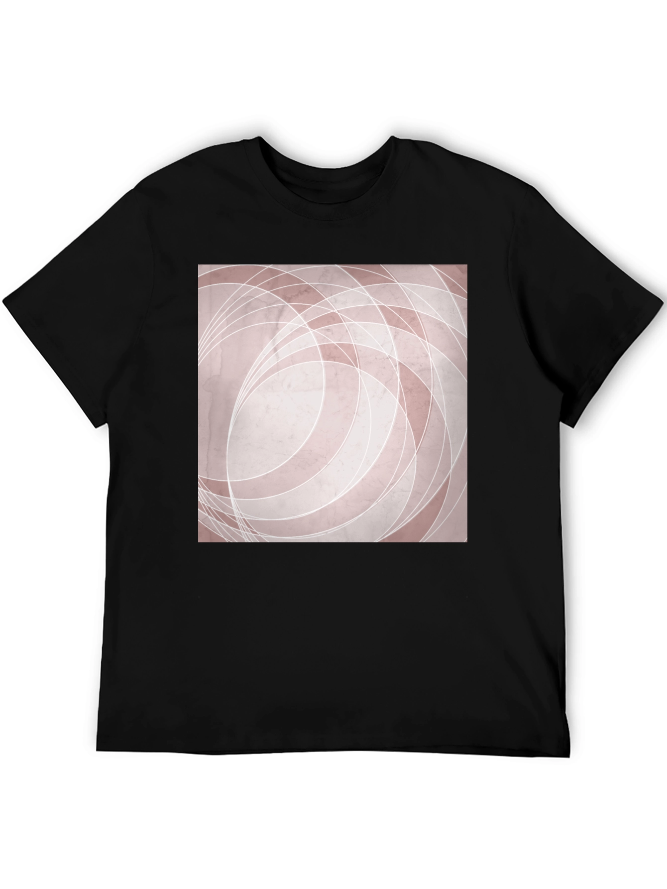 Camiseta Negra con Diseño Abstracto Circular