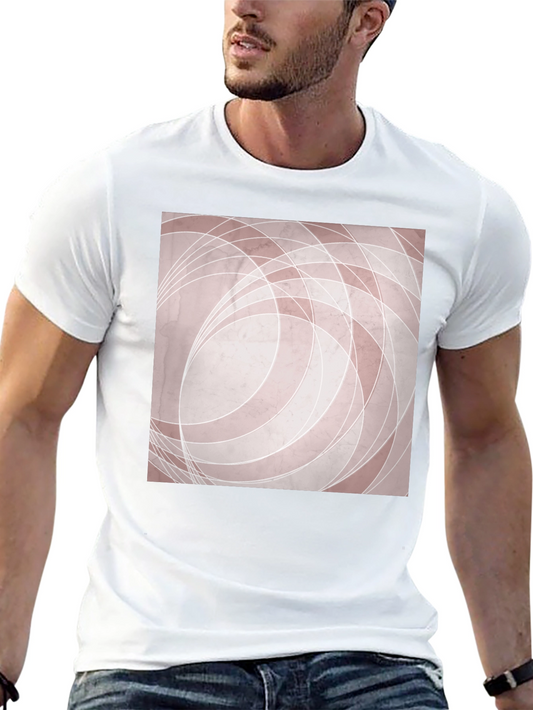 Camiseta Negra con Diseño Abstracto Circular