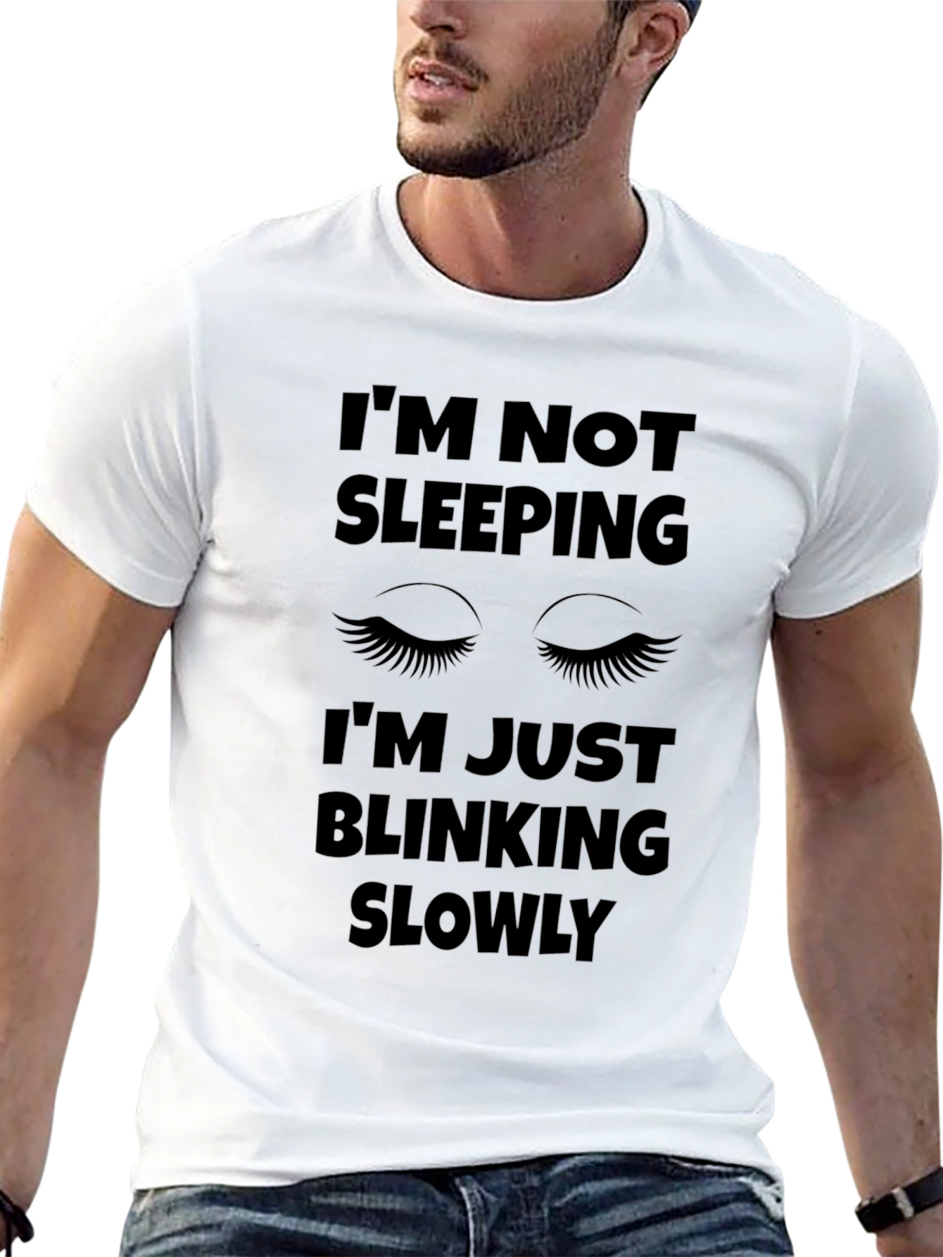 Camiseta Negra con Diseño Divertido Im Not Sleeping