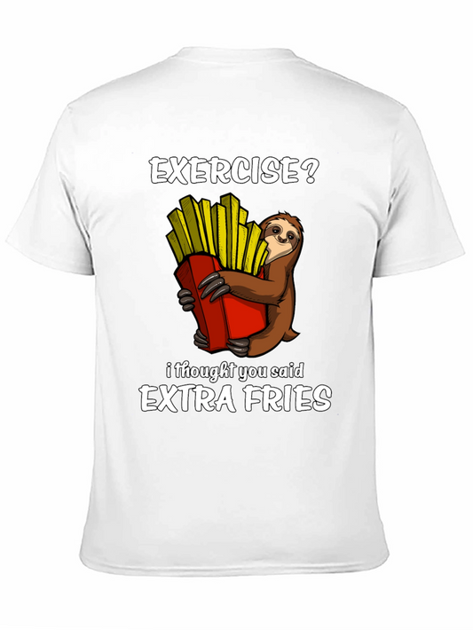 Camiseta Ejercicio? Extra Fries con Perezoso