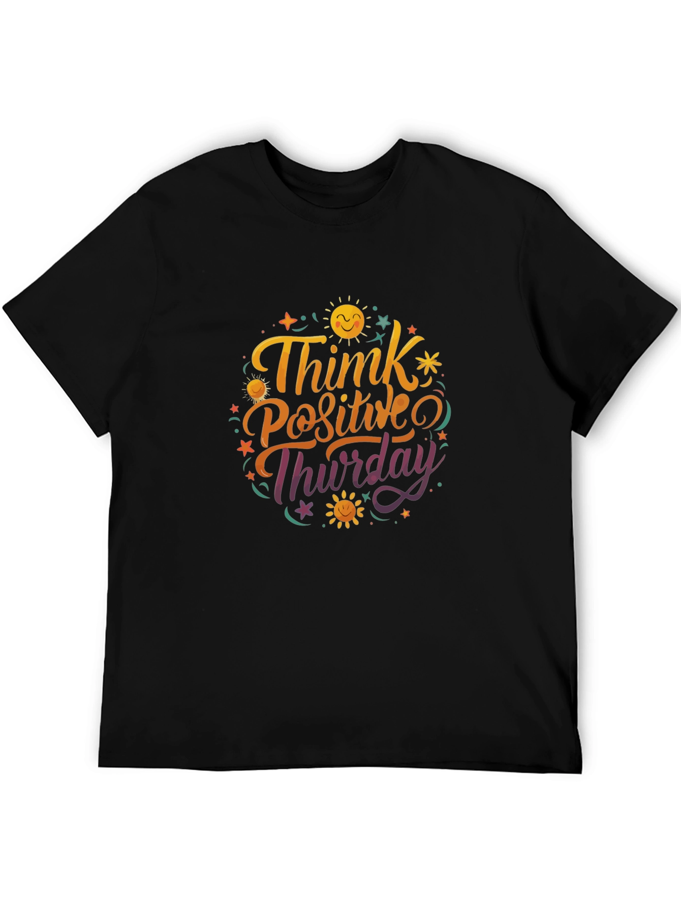 Camiseta Negra Think Positive Thursday