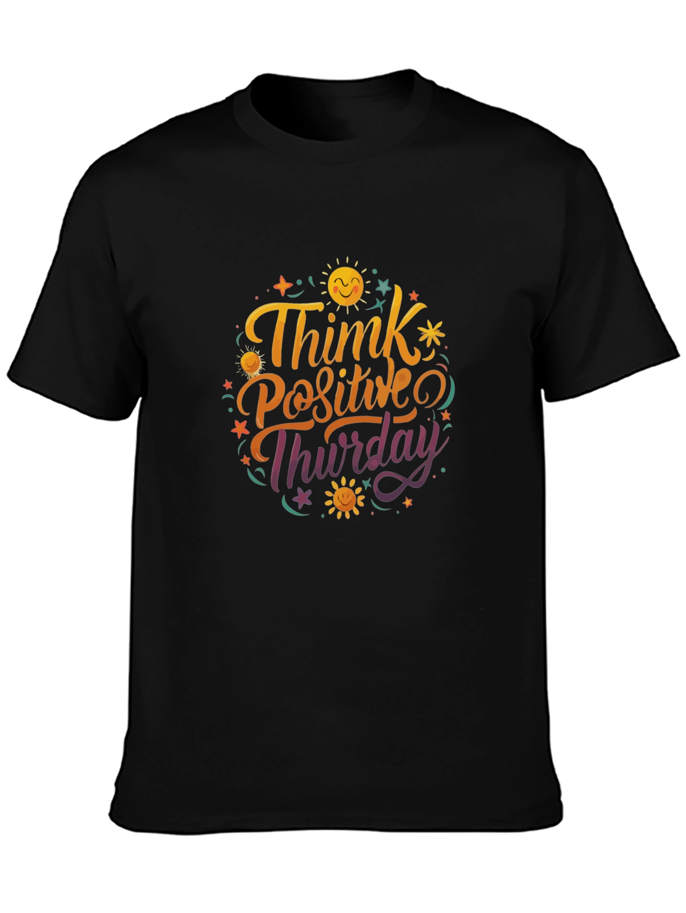 Camiseta Negra Think Positive Thursday