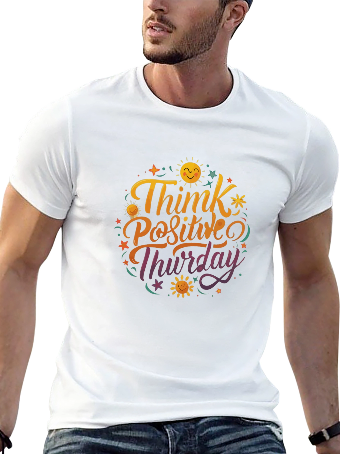 Camiseta Negra Think Positive Thursday