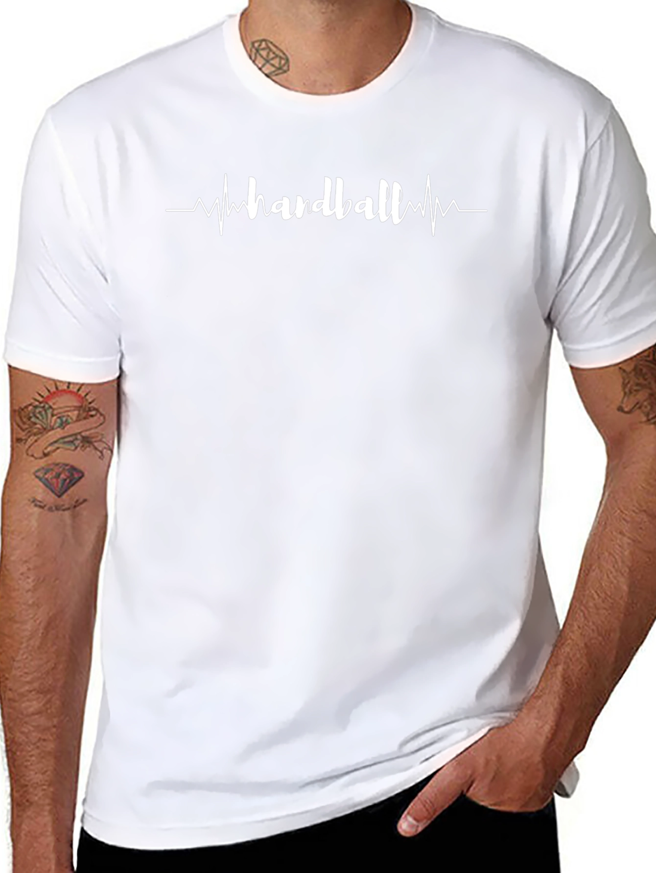 Camiseta Negra Handball Latido del Corazón