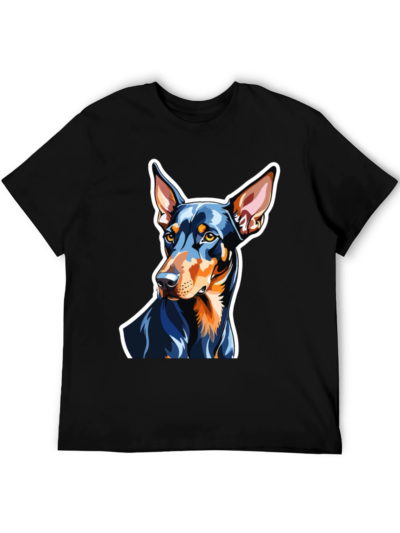Camiseta Negra con Diseño de Doberman