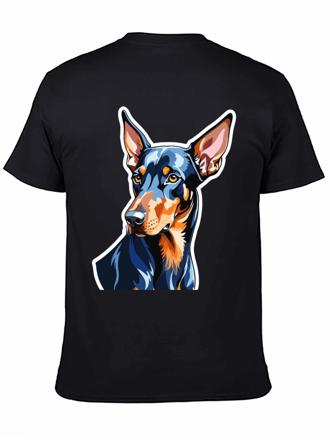 Camiseta Negra con Diseño de Doberman