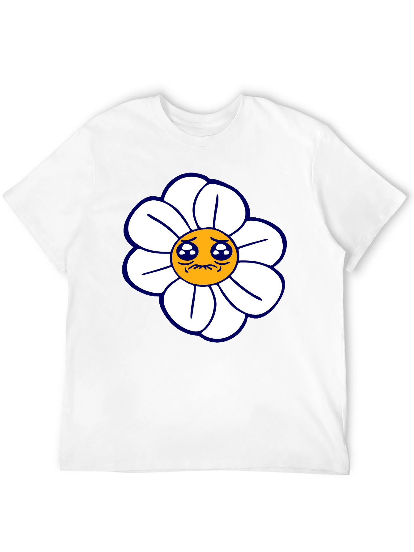 Camiseta Negra con Diseño Floral Triste