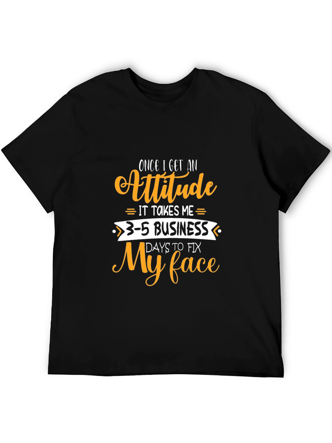 Camiseta Negra con Diseño Gracioso Actitud