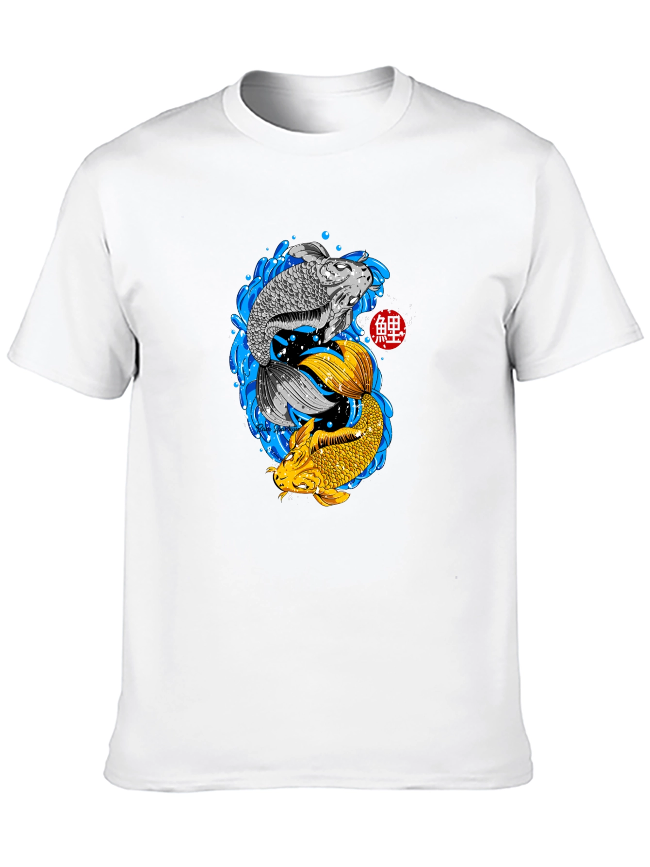 Camiseta Negra con Diseño Koi Yin Yang