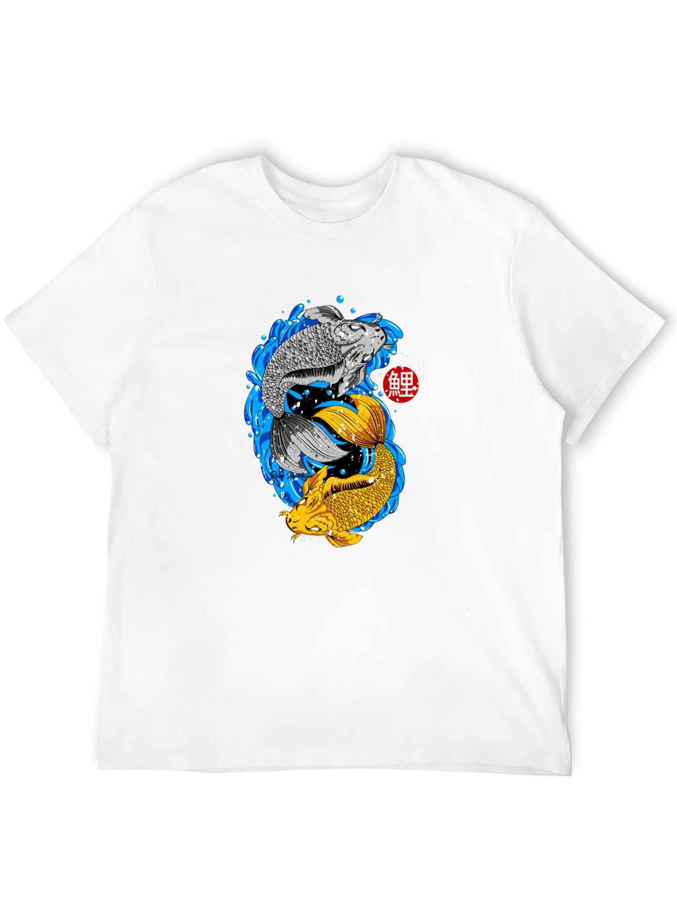 Camiseta Negra con Diseño Koi Yin Yang