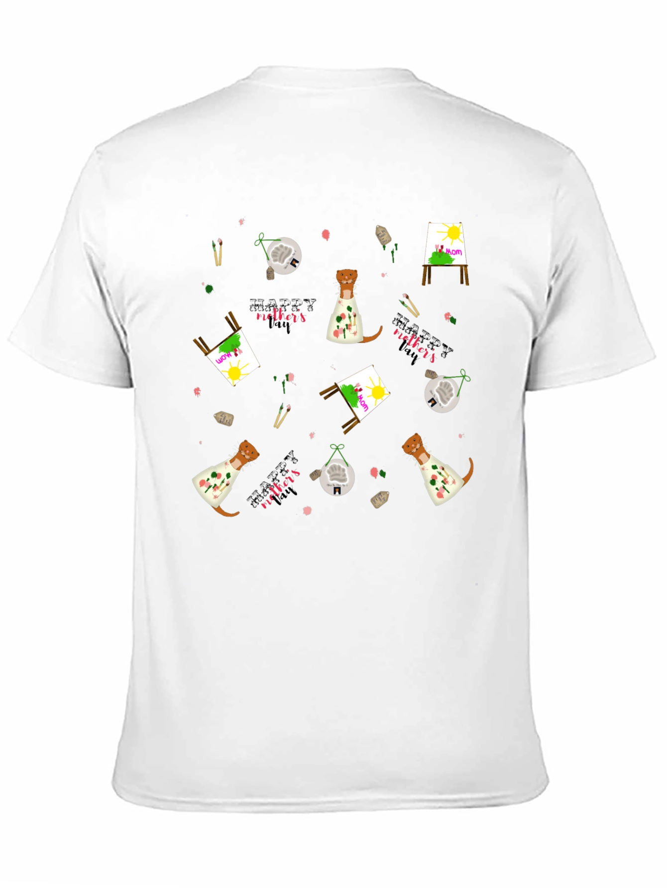 Camiseta Negra con Diseño Día de la Madre Artístico