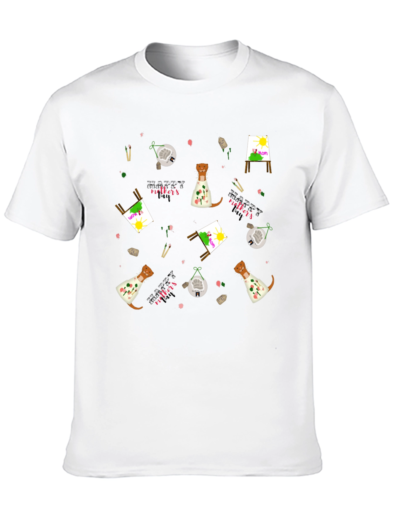 Camiseta Negra con Diseño Día de la Madre Artístico