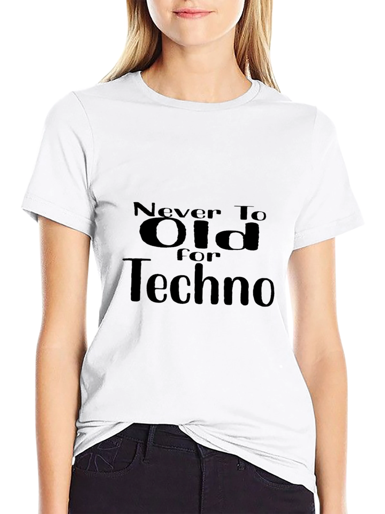 Camiseta Negra Never Too Old For Techno