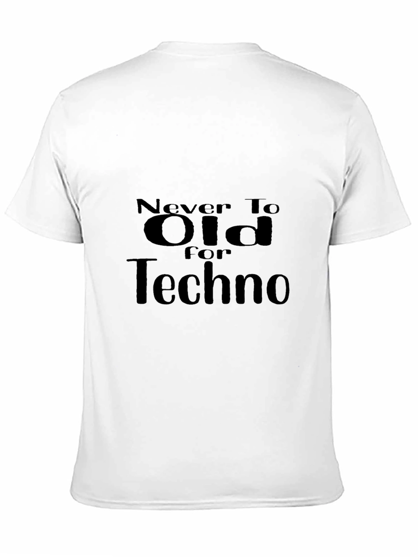 Camiseta Negra Never Too Old For Techno