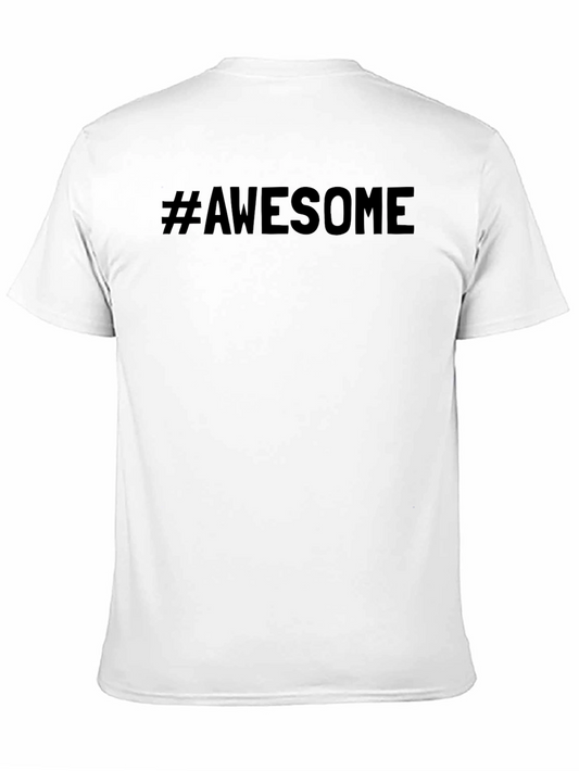 Camiseta Negra #Awesome Casual para Hombre