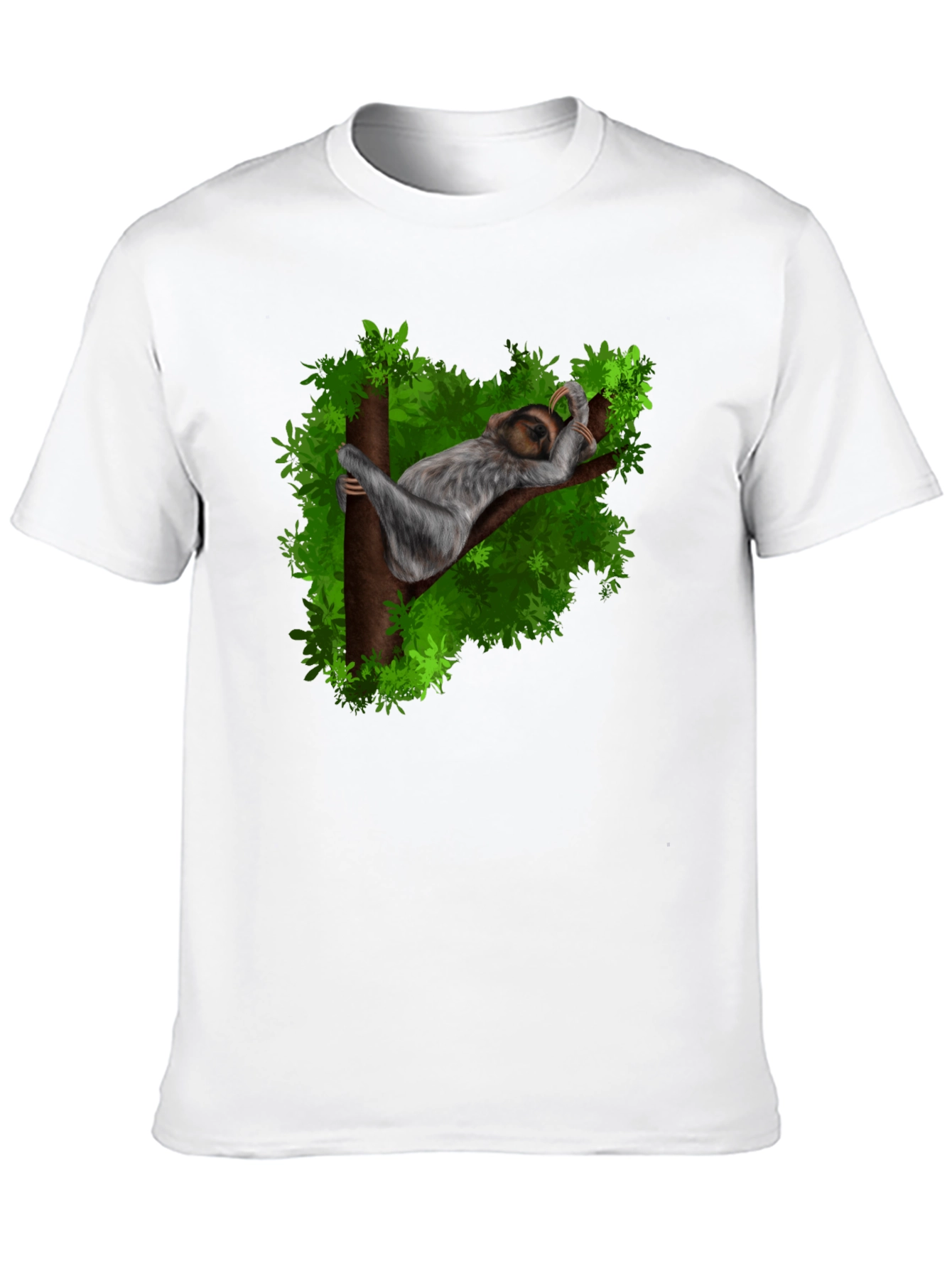 Camiseta Negra con Diseño de Perezoso Durmiendo