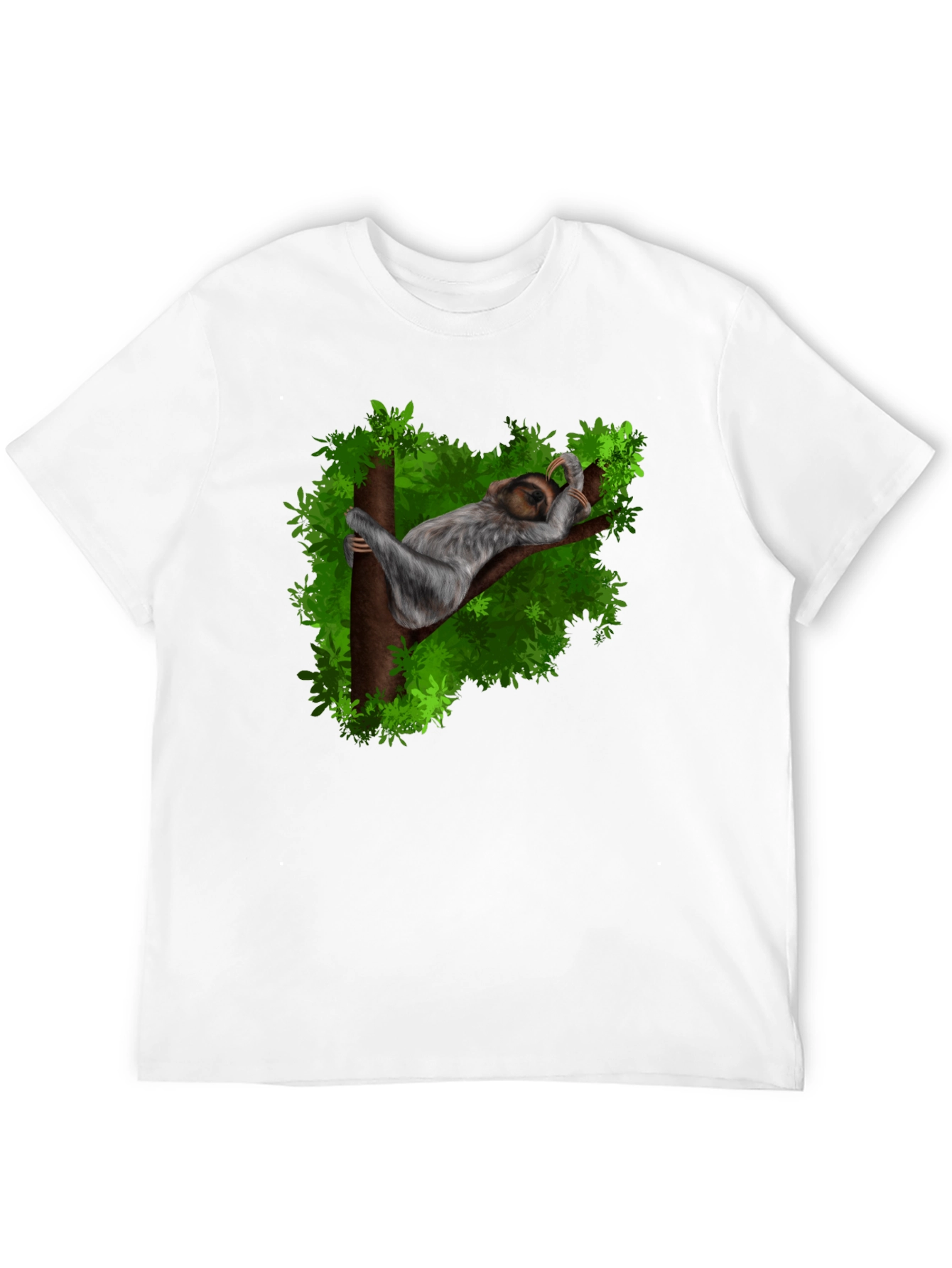 Camiseta Negra con Diseño de Perezoso Durmiendo