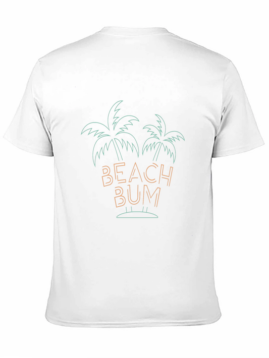 Camiseta Negra Beach Bum con Diseño Tropical