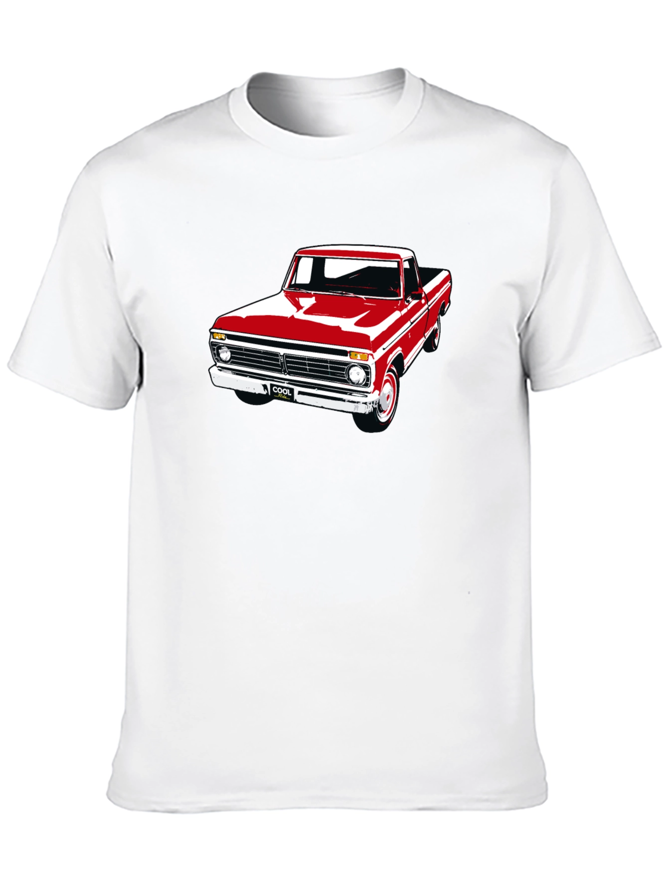 Camiseta Negra con Estampado de Camioneta Clásica