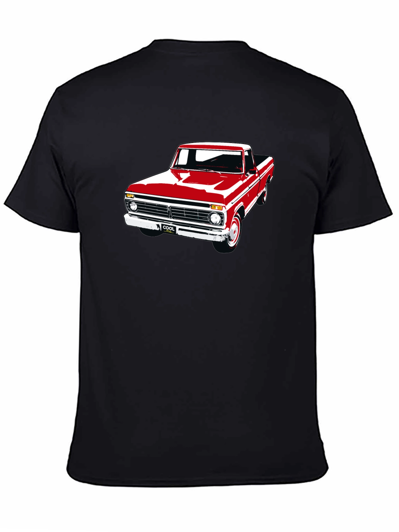 Camiseta Negra con Estampado de Camioneta Clásica