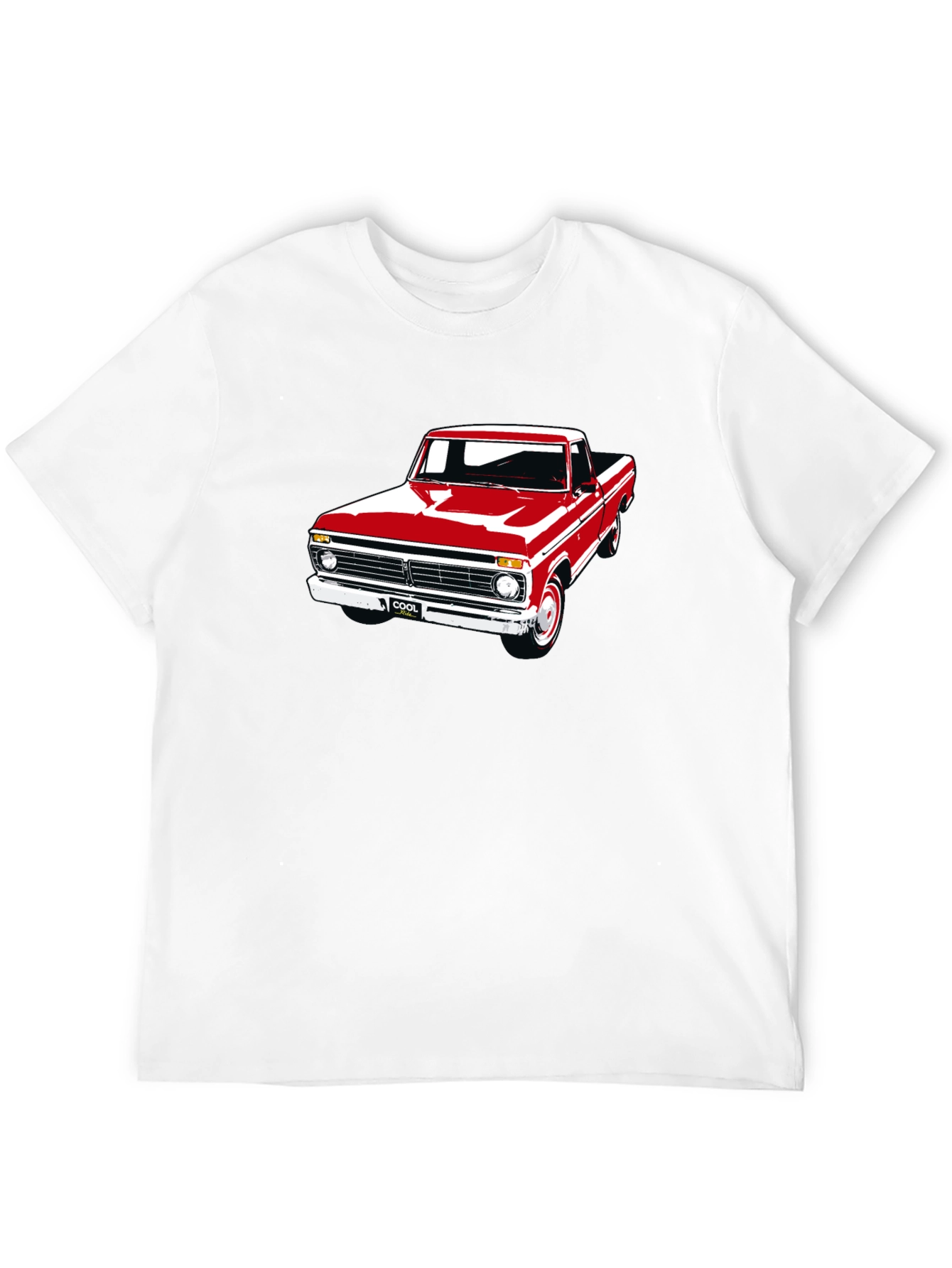 Camiseta Negra con Estampado de Camioneta Clásica