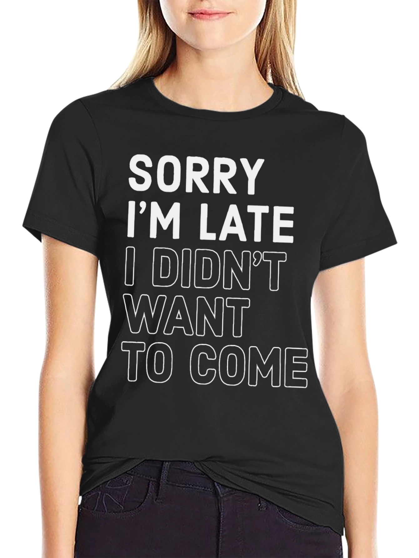 Camiseta Negra: Lo Siento Llego Tarde